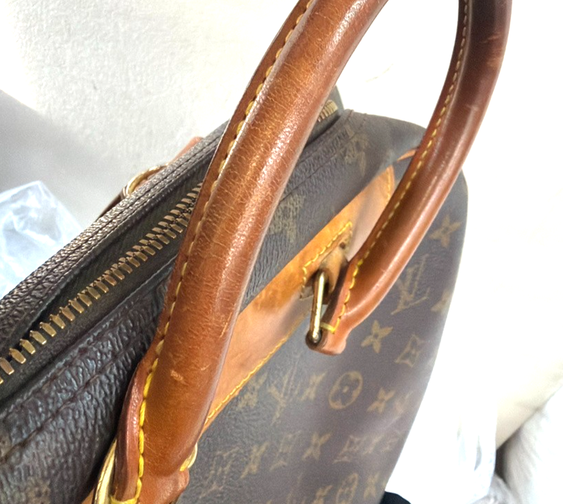 LOUIS VUITTON LV Logo Deauville Hand Bag Monogram Leather Brown M47270 31YH872