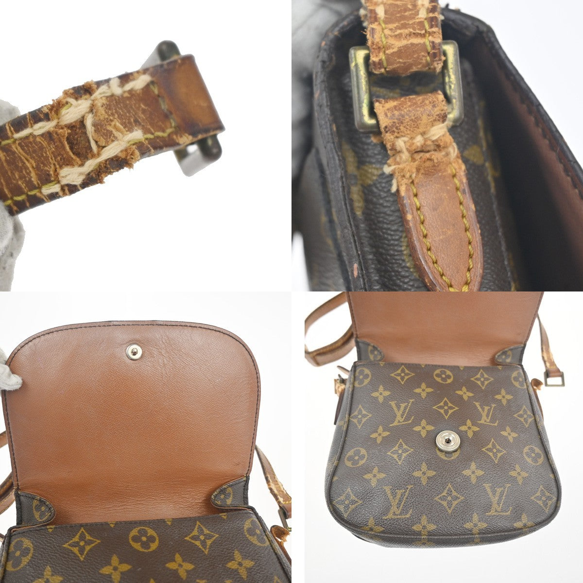 LOUIS VUITTON Saint Cloud MM Shoulder Bag Monogram Leather Brown M51243 60MA420