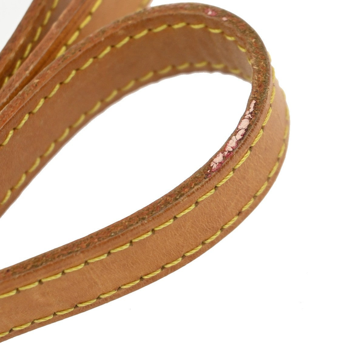 LOUIS VUITTON Logo Shoulder Strap Leather Brown Gold Bag Accessory 69KB410