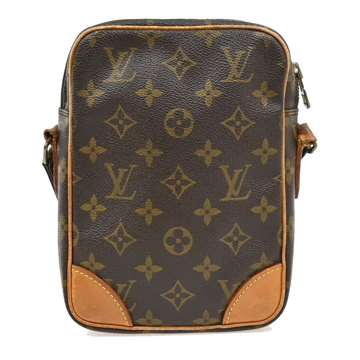 LOUIS VUITTON Danube Shoulder Bag Monogram Leather Brown France M45266 65KD129
