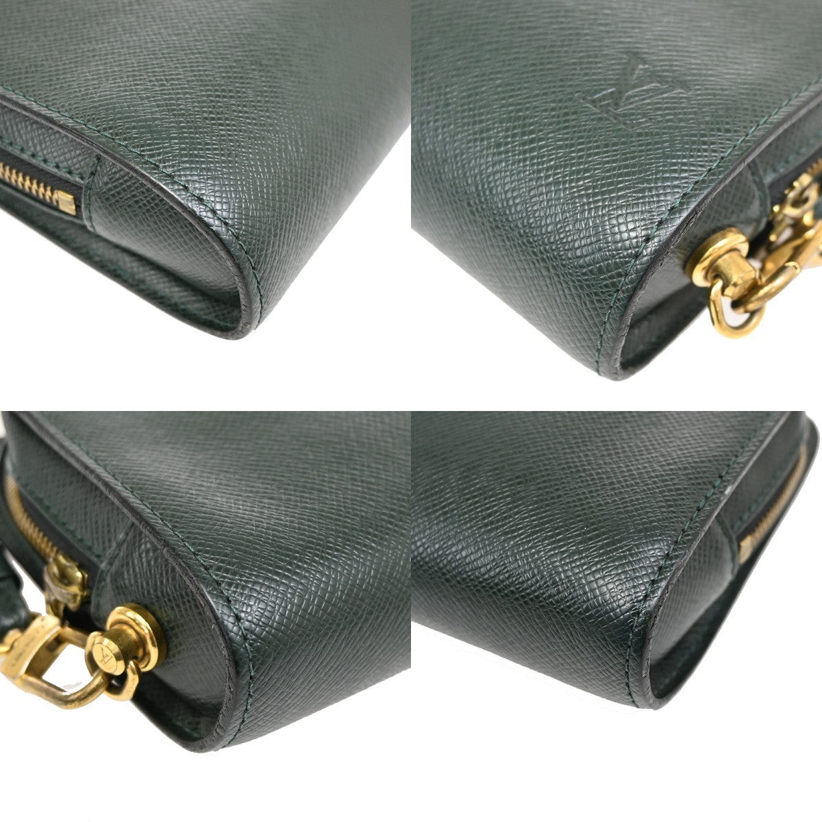 LOUIS VUITTON LV Logo BAIKAL Clutch Hand Bag Taiga Leather Epicea M30184 68KP164