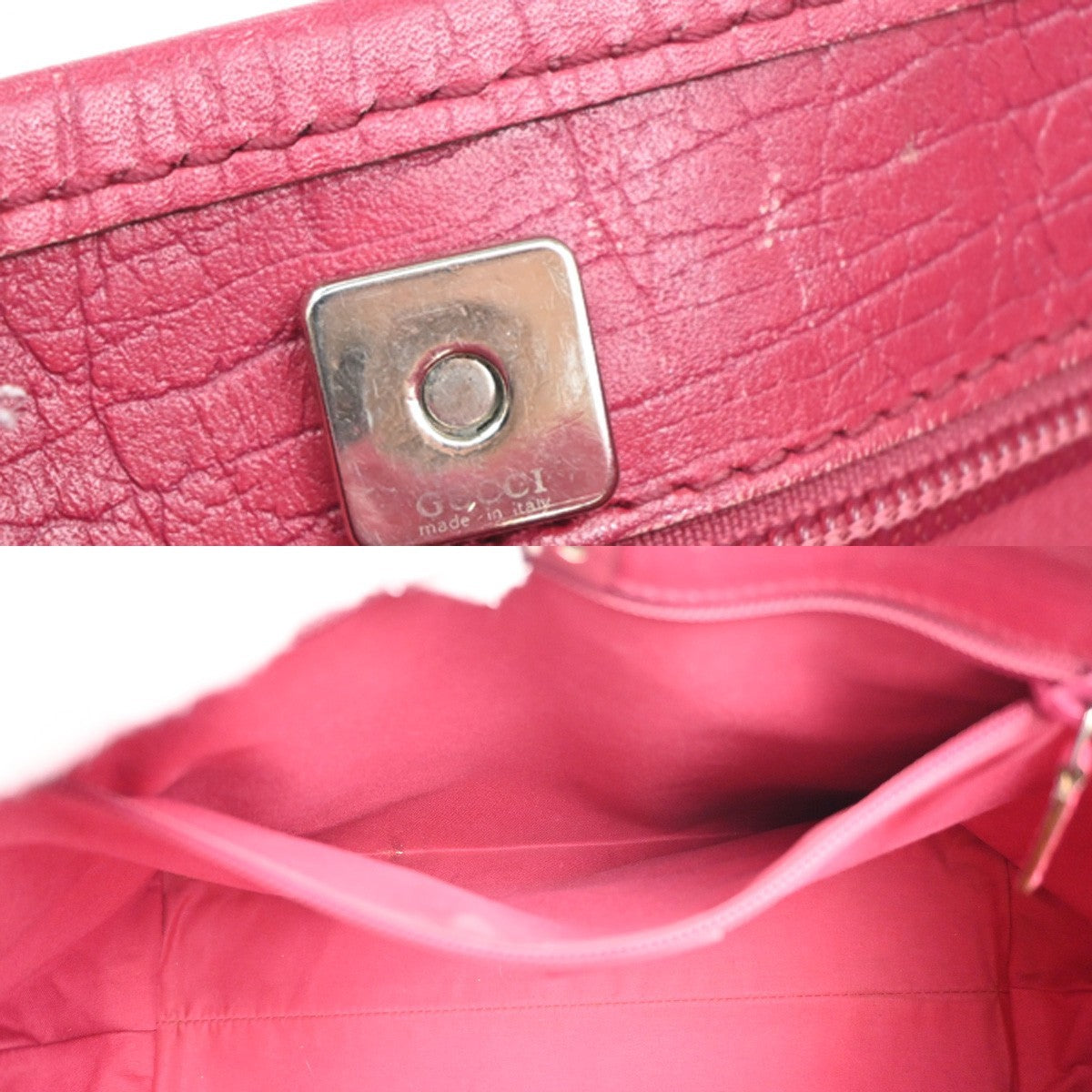 GUCCI Logo GG Pattern Shoulder Hand Bag Supreme Leather Beige Pink Italy 36MA427