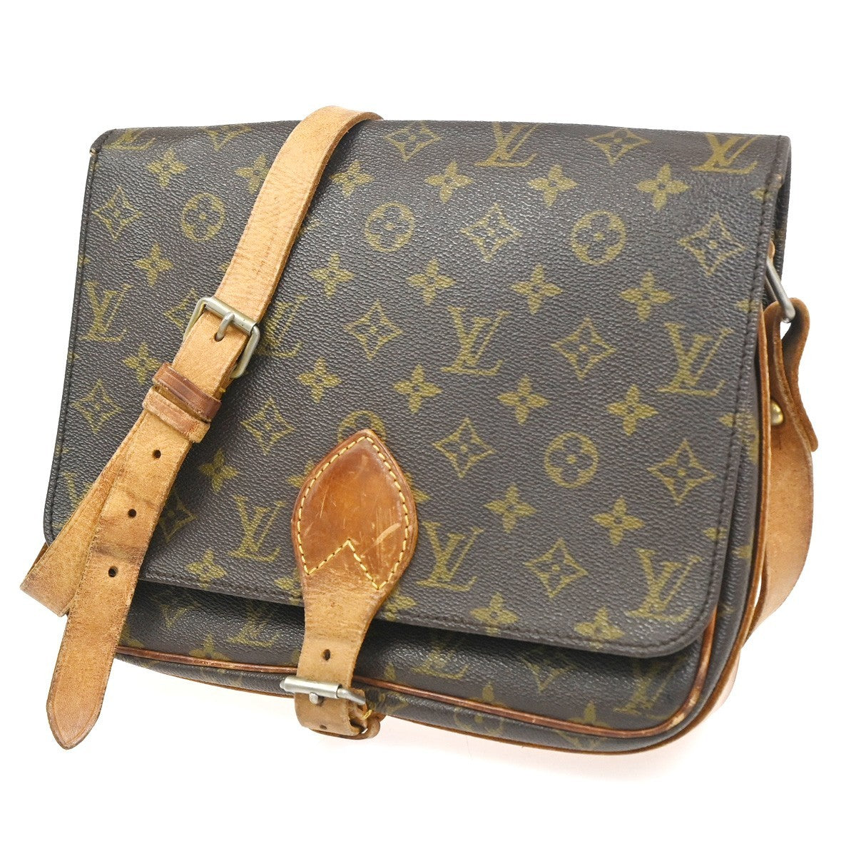 LOUIS VUITTON Cartouchiere GM Shoulder Bag Monogram Leather Brown M51252 65CA752