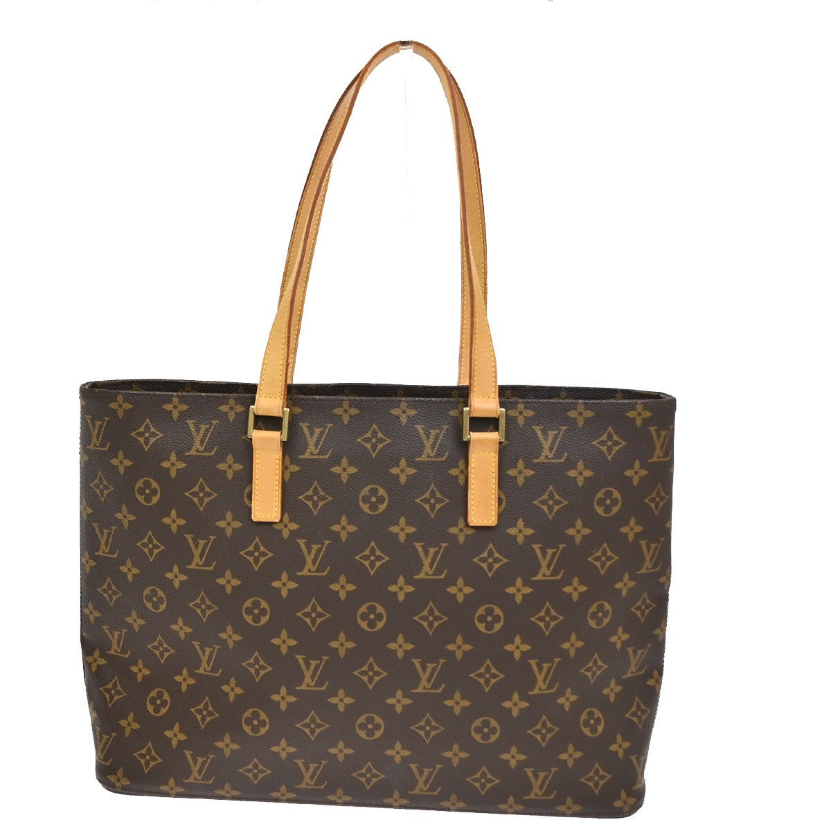 LOUIS VUITTON Logo Luco Shoulder Tote Bag Monogram Leather Brown M51155 77CA904