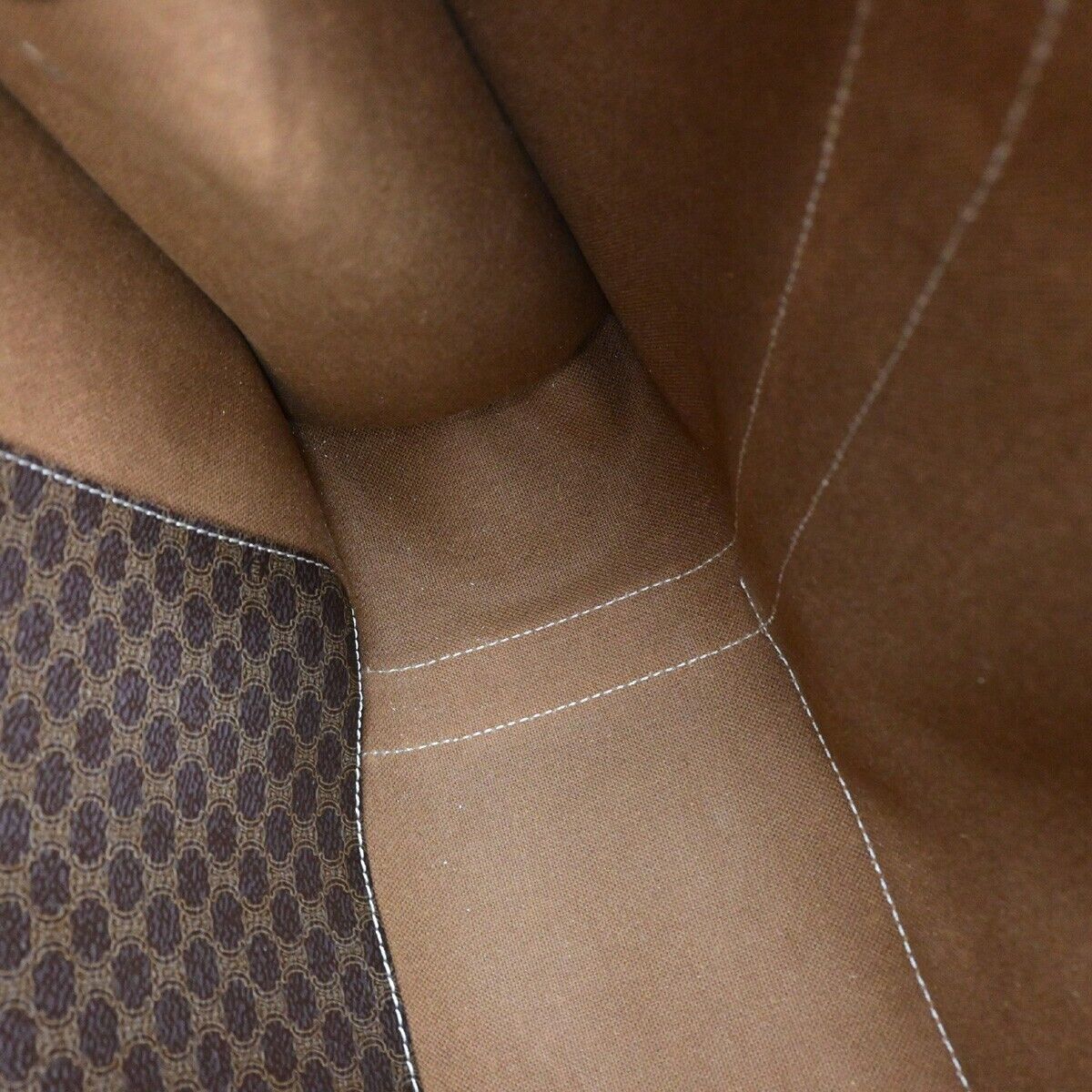 CELINE Logo Macadam Pattern Shoulder Tote Bag PVC Leather Brown Italy 65SH798