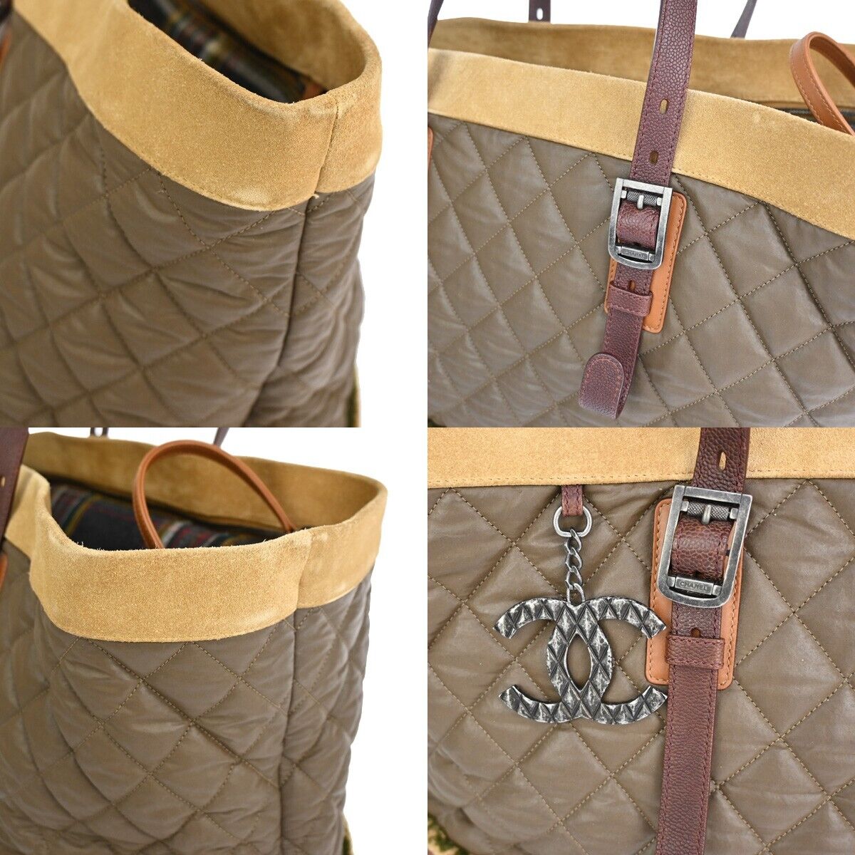 CHANEL CC Matelasse Logo Shoulder Tote Bag Caviar Leather Suede Denim 674RJ525