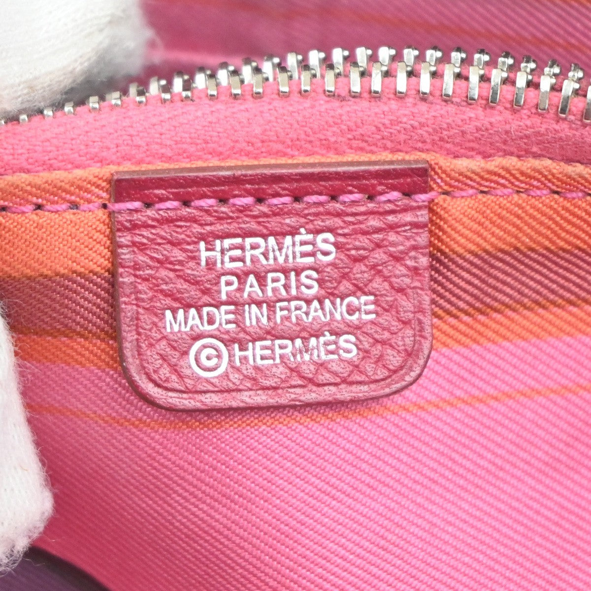 HERMES Azap Silk In Long Wallet Epsom Leather Red SHW France 35KC599
