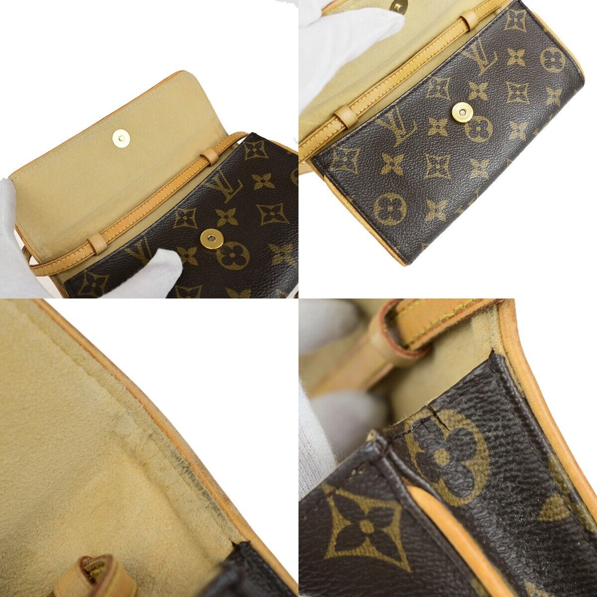 LOUIS VUITTON Pochette Twin PM 2Way Shoulder Clutch Bag Monogram M51854 35EC861