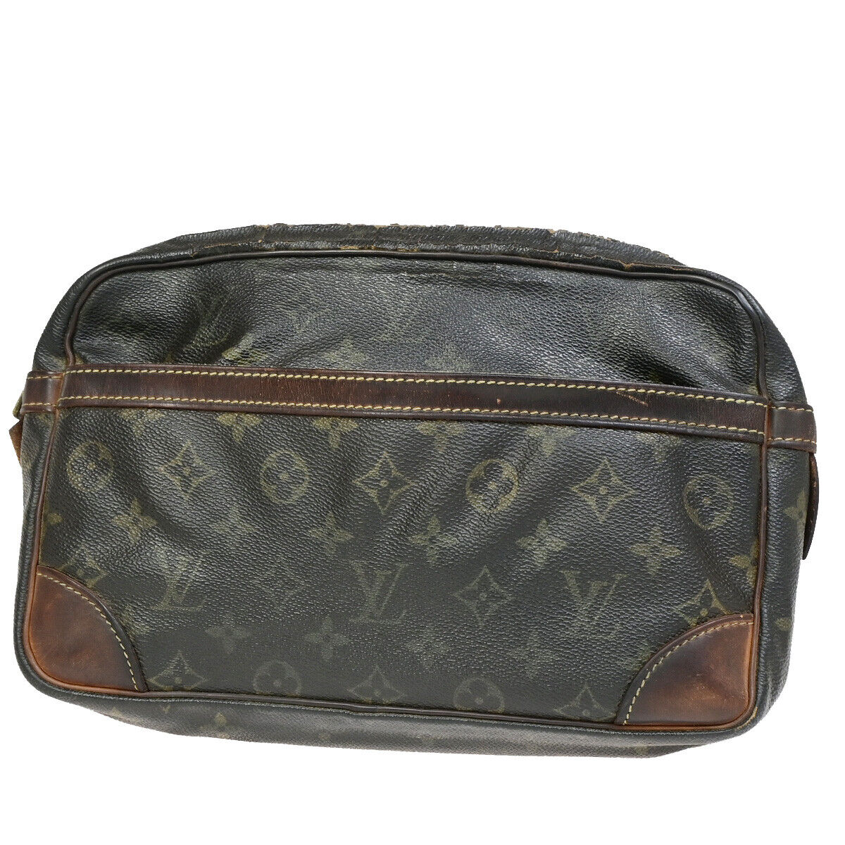 LOUIS VUITTON Compiegne 28 Clutch Hand Bag Monogram Leather Brown M51845 07SH991