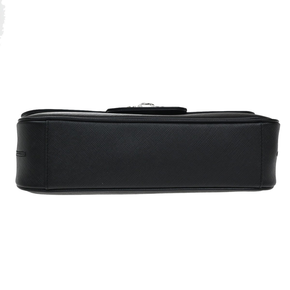 SALVATORE FERRAGAMO Logo Gancini Chain Shoulder Bag Leather Black SHW 33YH542