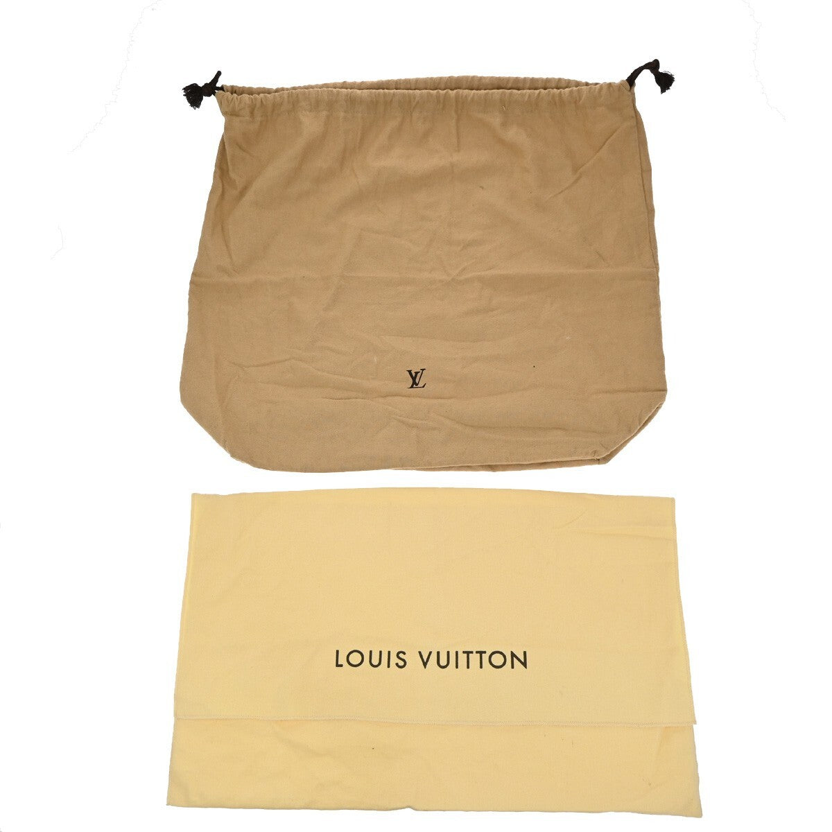 LOUIS VUITTON Logo 10 Set Dust Bag Drawstring Canvas Cotton Beige Brown 09EE145