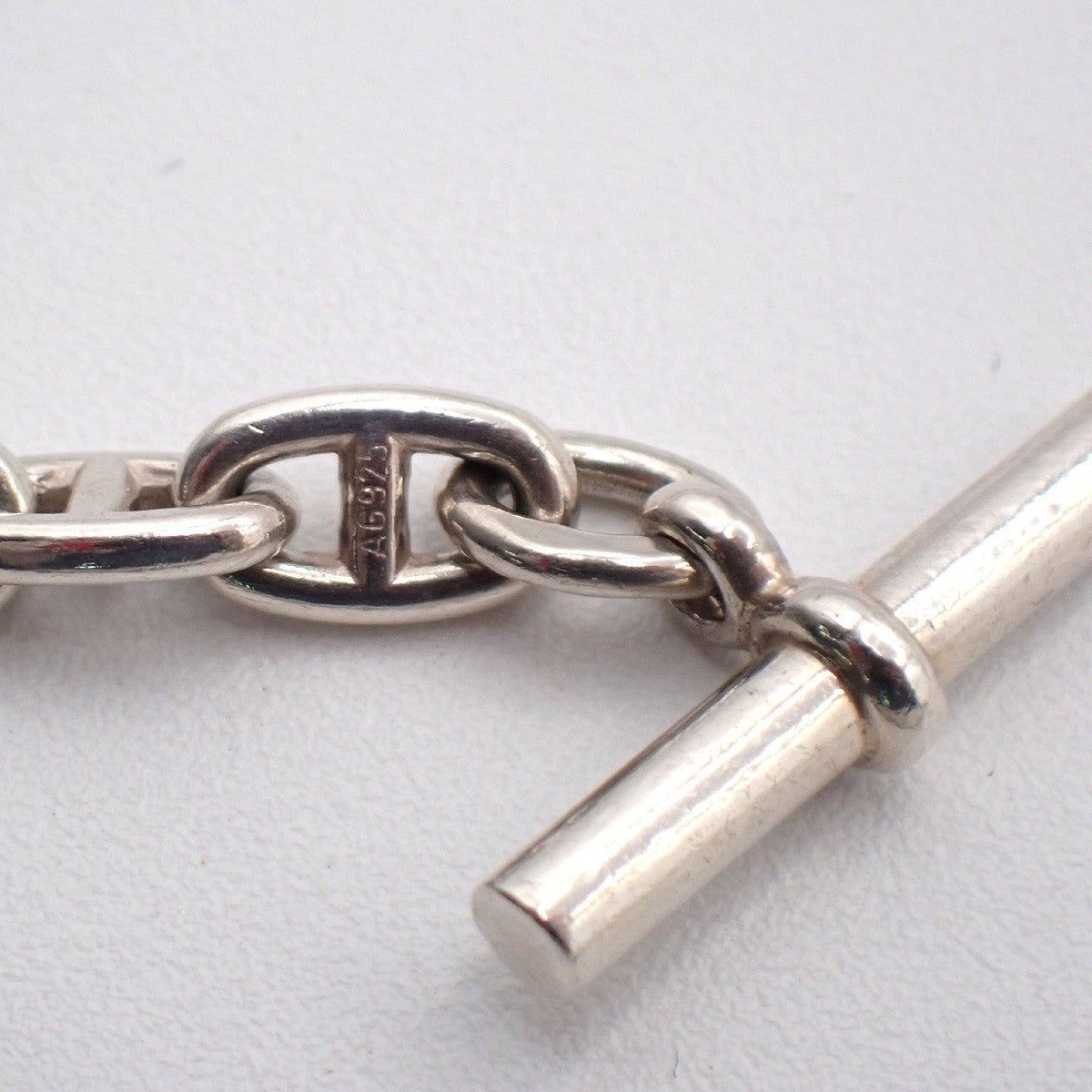 HERMES Logo Chaine D'ancre TPM Chain Bracelet  28 Link Silver Ag925 396LC630