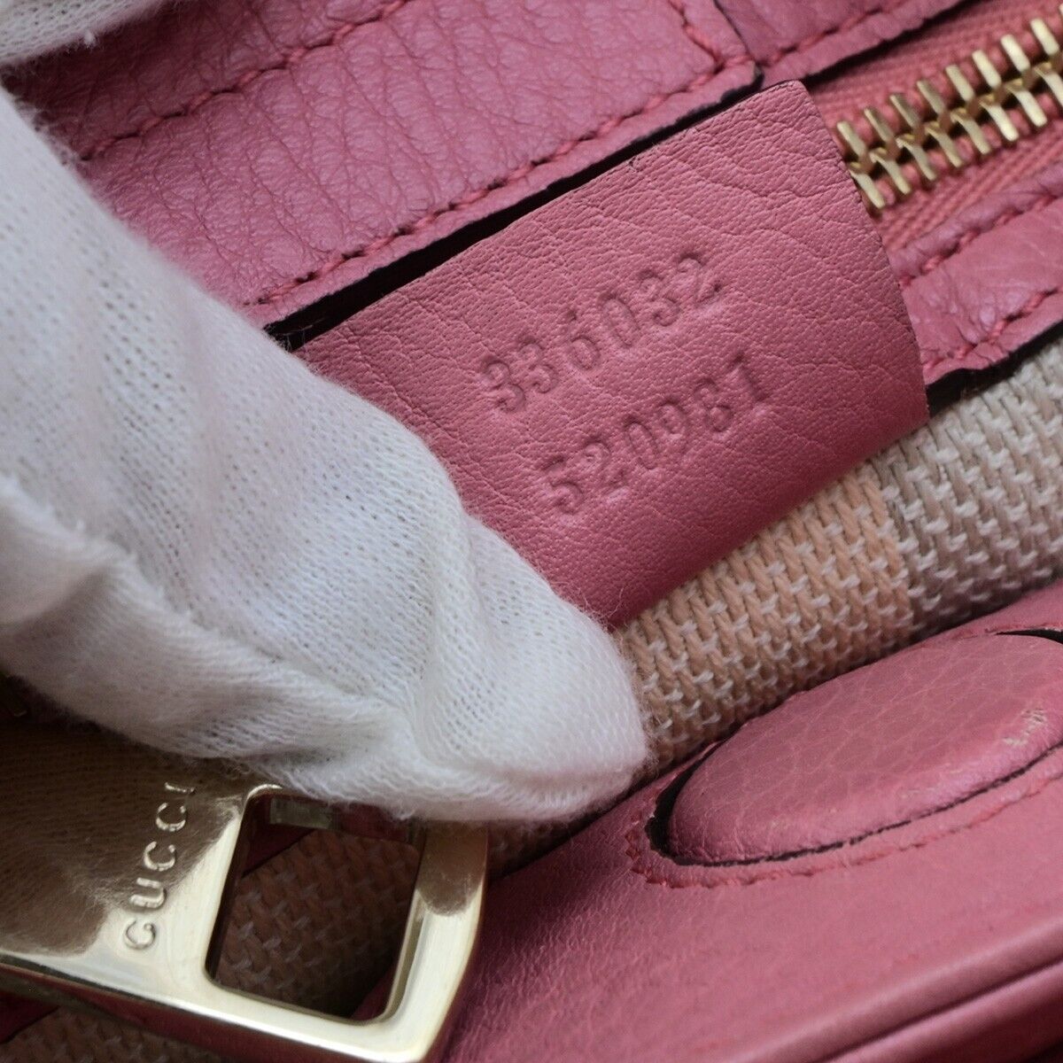 GUCCI Bamboo Shopper 2Way Shoulder Hand Bag Raffia Leather Pink Brown 84ED384