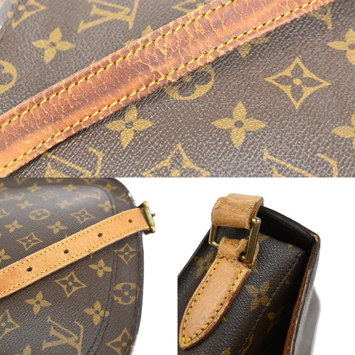 LOUIS VUITTON Saint Cloud GM Shoulder Bag Monogram Leather Brown M51242 66YJ074