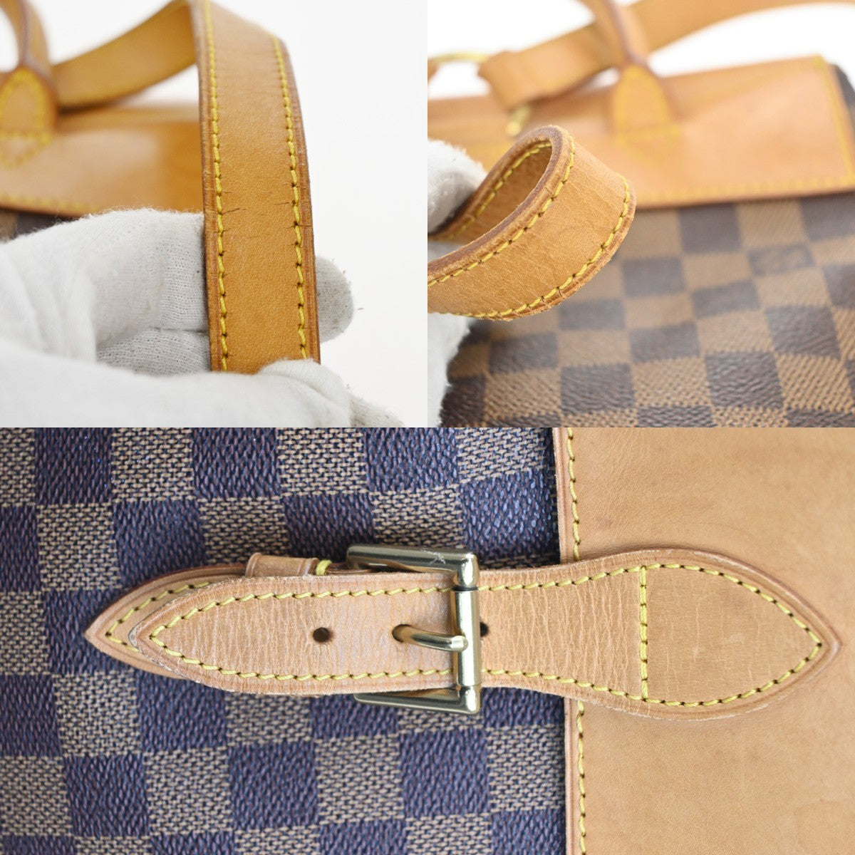 LOUIS VUITTON Logo Arlequin Backpack Bag Damier Ebene Brown N99038 97KC070