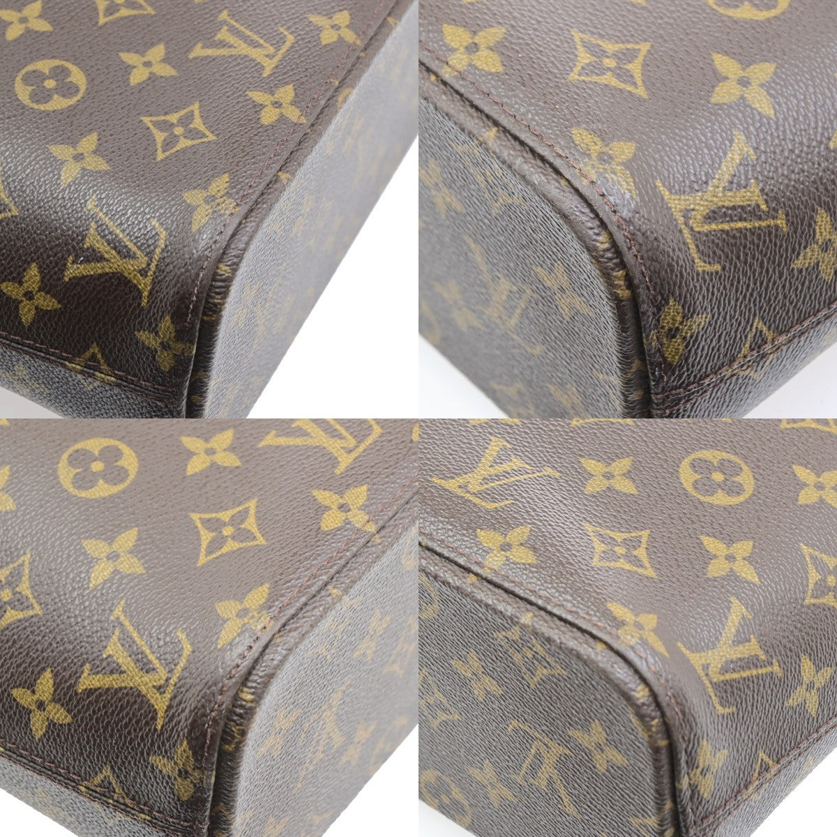 LOUIS VUITTON Logo Luco Shoulder Tote Bag Monogram Leather Brown M51155 72YJ232