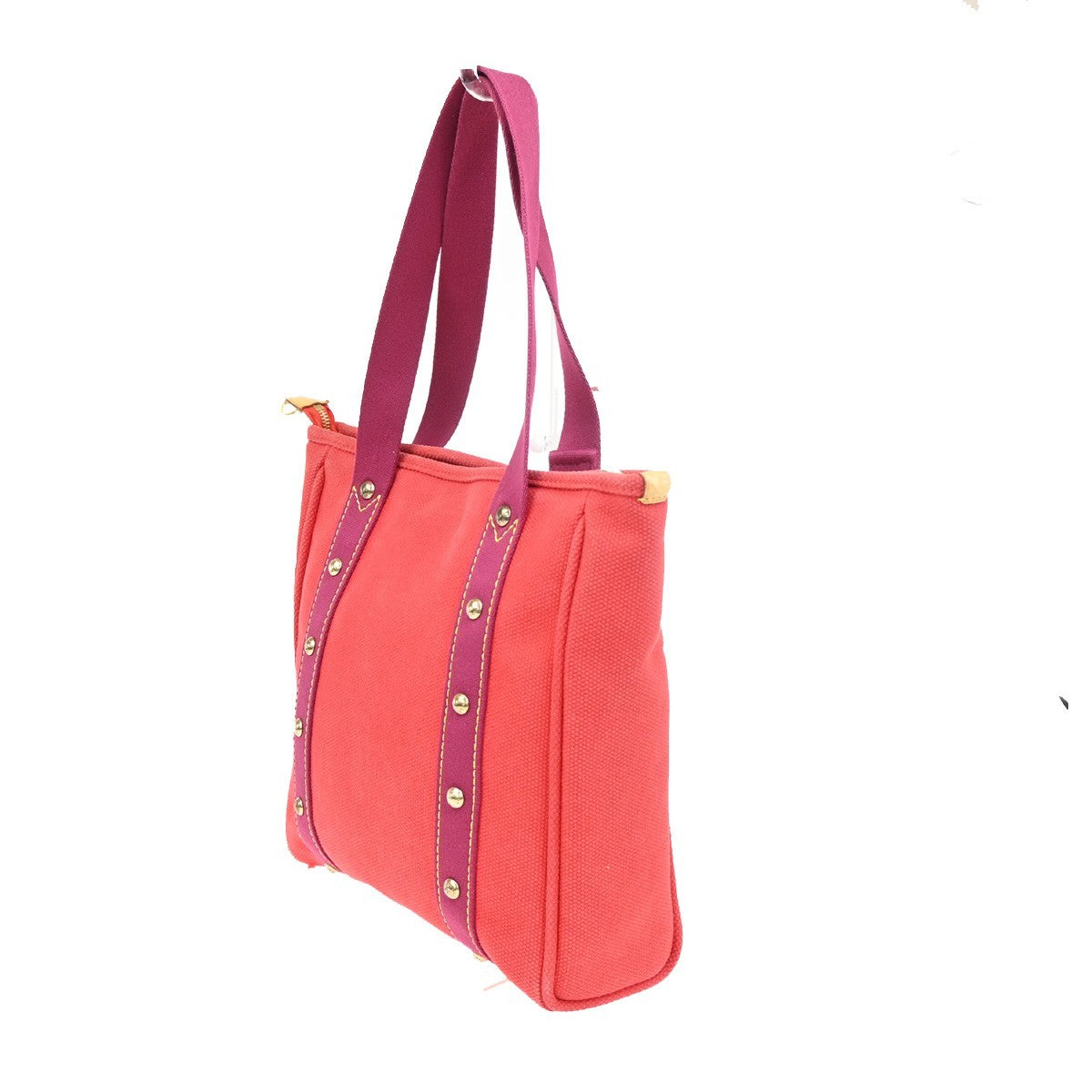 6.Live LOUIS VUITTON Cabas MM Shoulder Bag Antigua Canvas Leather M40034 32ZA237