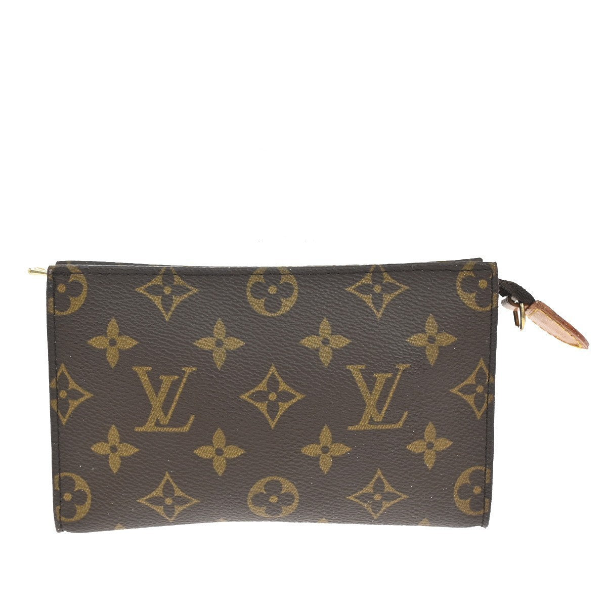 LOUIS VUITTON Logo BUCKET PM Pouch Bag Monogram Leather Brown France 04KB551