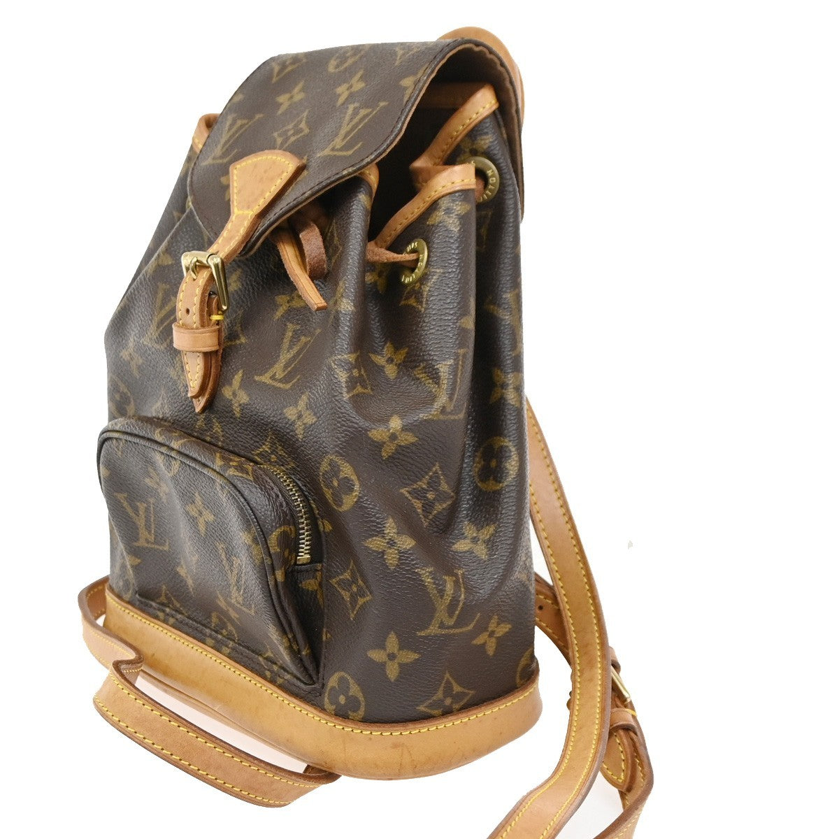 LOUIS VUITTON Mini Montsouris Backpack Bag Monogram Leather Brown M51137 43PA131