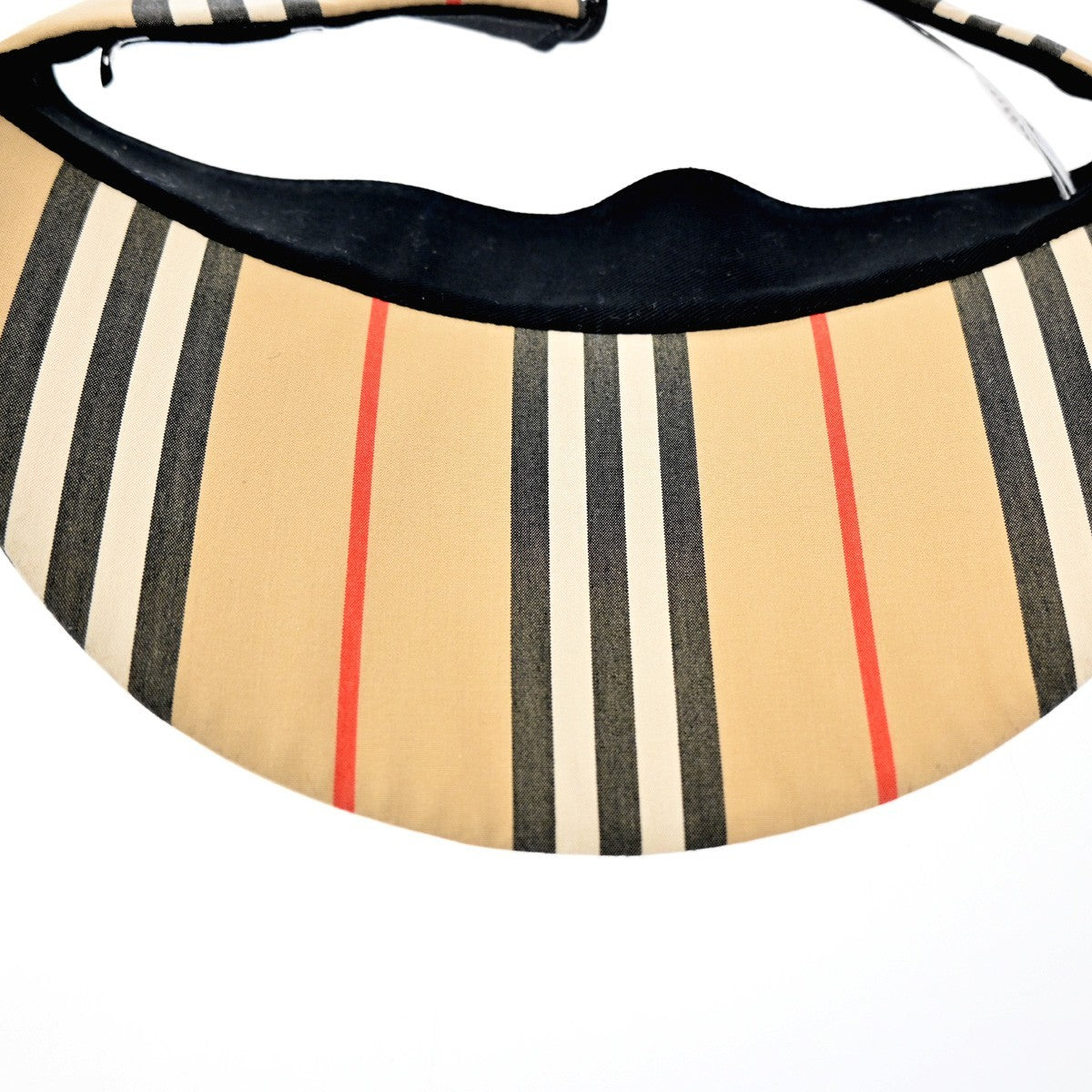 BURBERRY Logo Stripe Visor Hat Size 54-61 Canvas Brown 02RP157