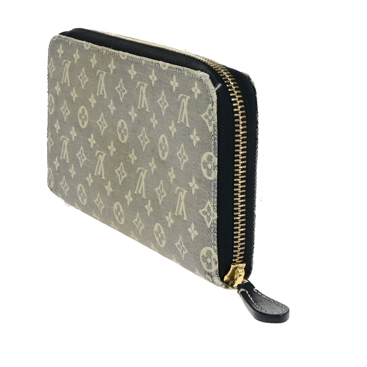 LOUIS VUITTON LV Zippy Wallet Monogram Ideal Canvas Leather Gray M63010 04EC258