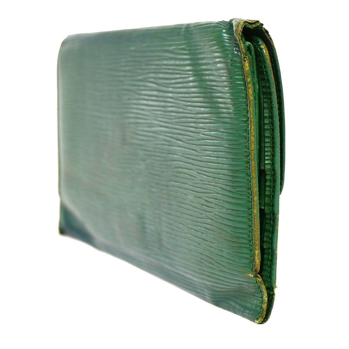 LOUIS VUITTON Logo International Trifold Wallet Epi Leather Green M63384 08YD113