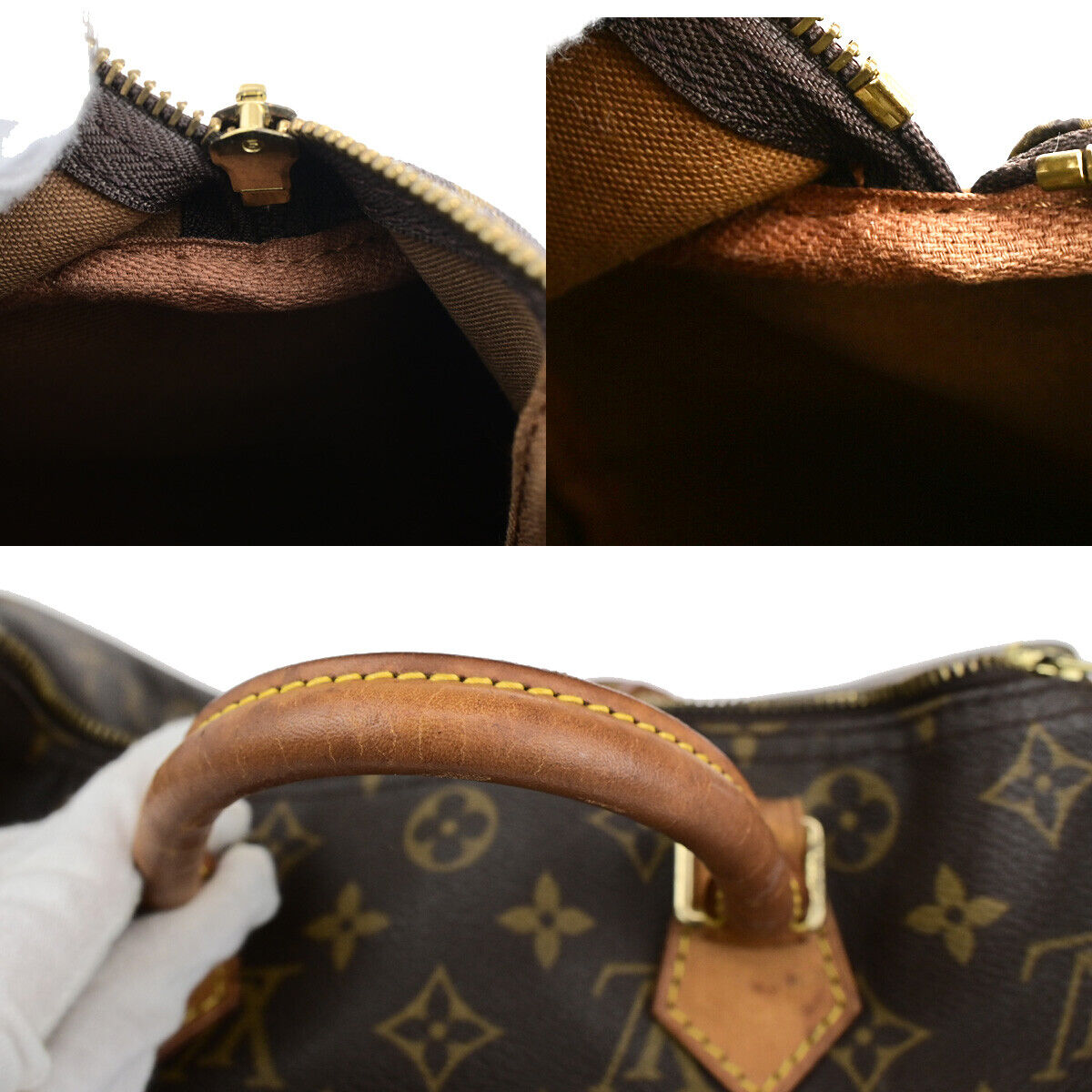 LOUIS VUITTON Speedy 30 Travel Hand Bag Monogram Leather Brown M41526 85SJ485