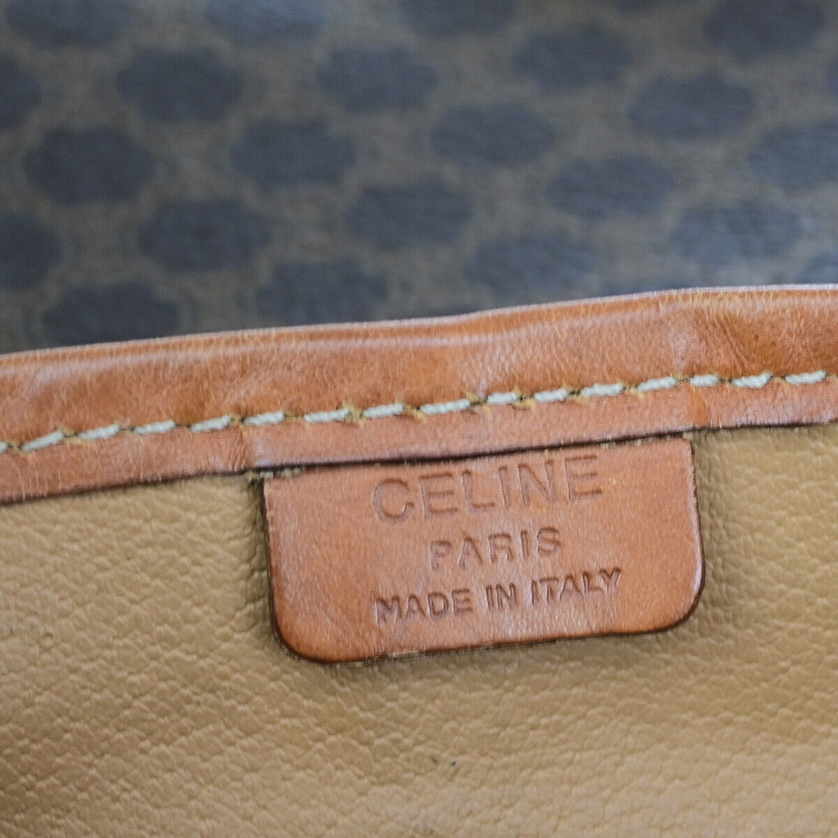 CELINE Logo Macadam Pattern Backpack Bag PVC Leather Brown GHW Italy 34YF572