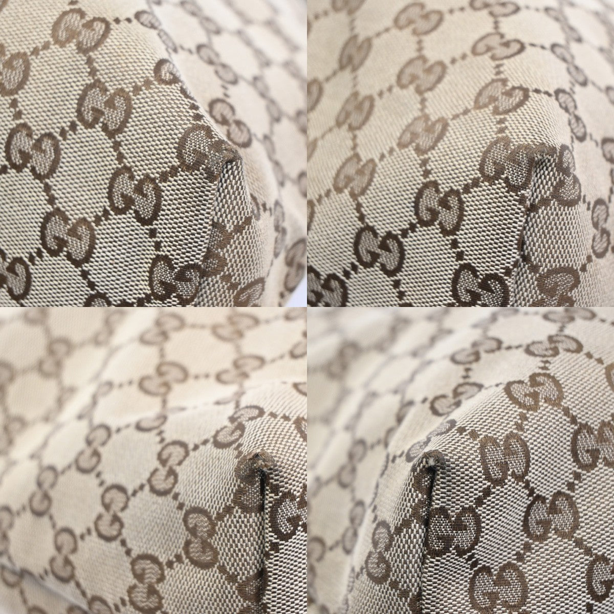 GUCCI Logo GG Pattern Web Messenger Bag Canvas Leather Brown SHW Italy 34KC493