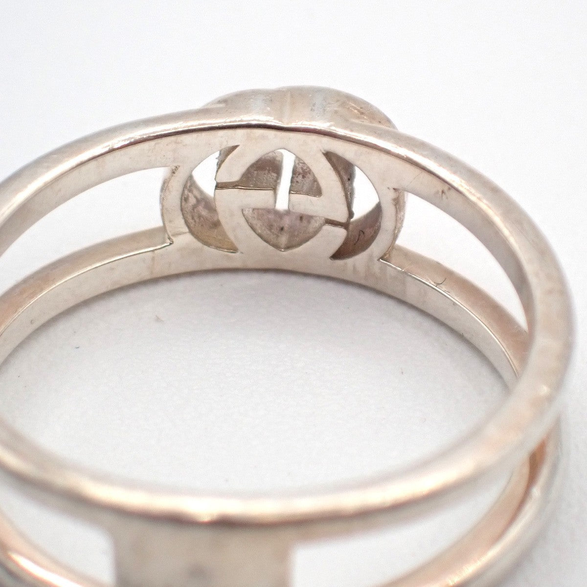 GUCCI Interlocking G Ring Silver 925 Size JP 11 US 6 Italy Accessory 07CA583