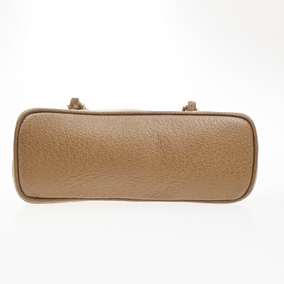 GUCCI Logo Bamboo 2Way Mini Shoulder Hand Bag Suede Leather Brown GHW 62EG353