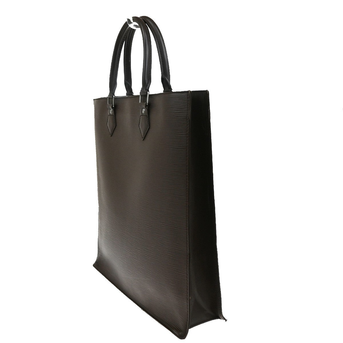 LOUIS VUITTON Logo Sac Plat Hand Tote Bag Epi Leather Brown M52742 87KB932