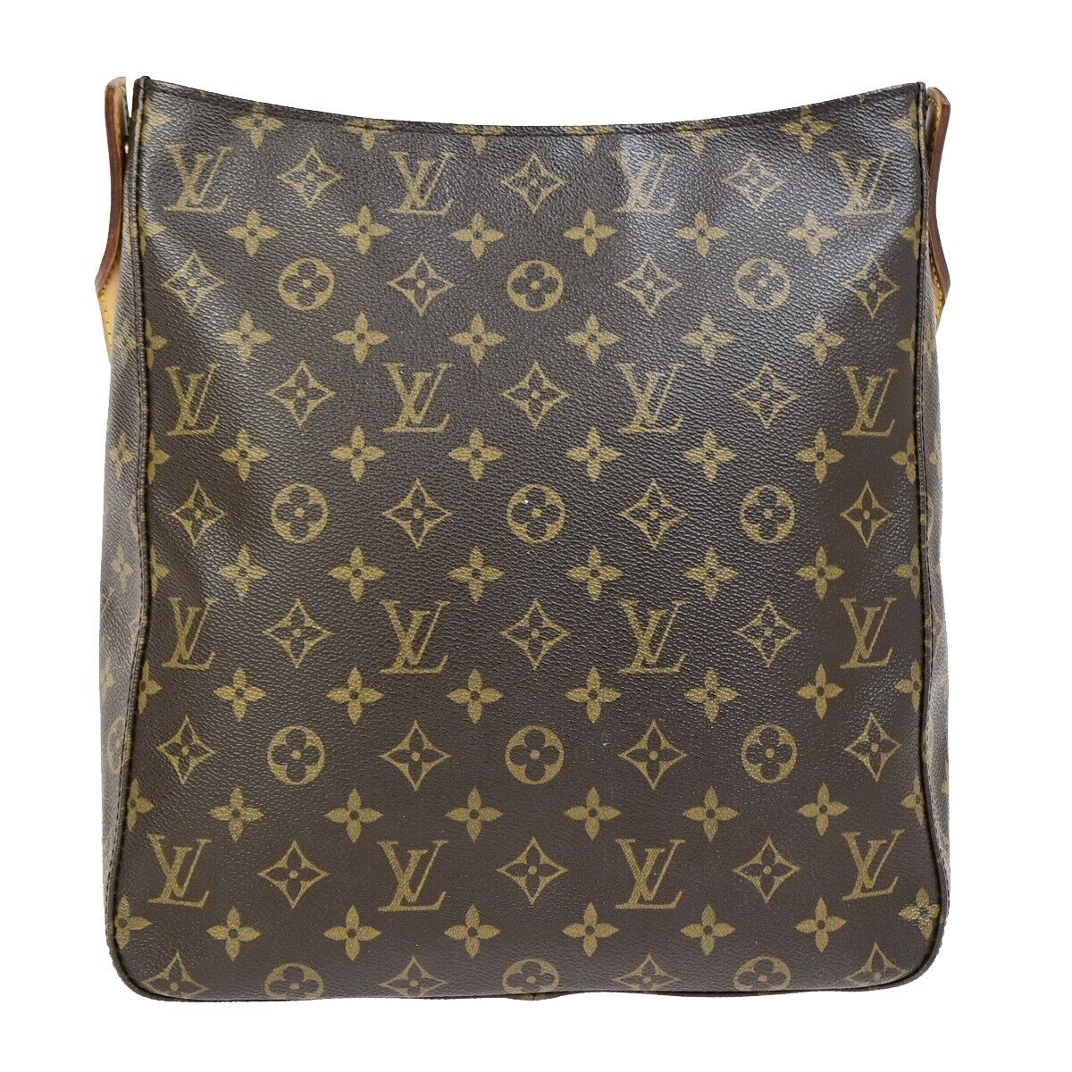 LOUIS VUITTON Logo Looping GM Shoulder Bag Monogram Leather Brown M51145 85EC883