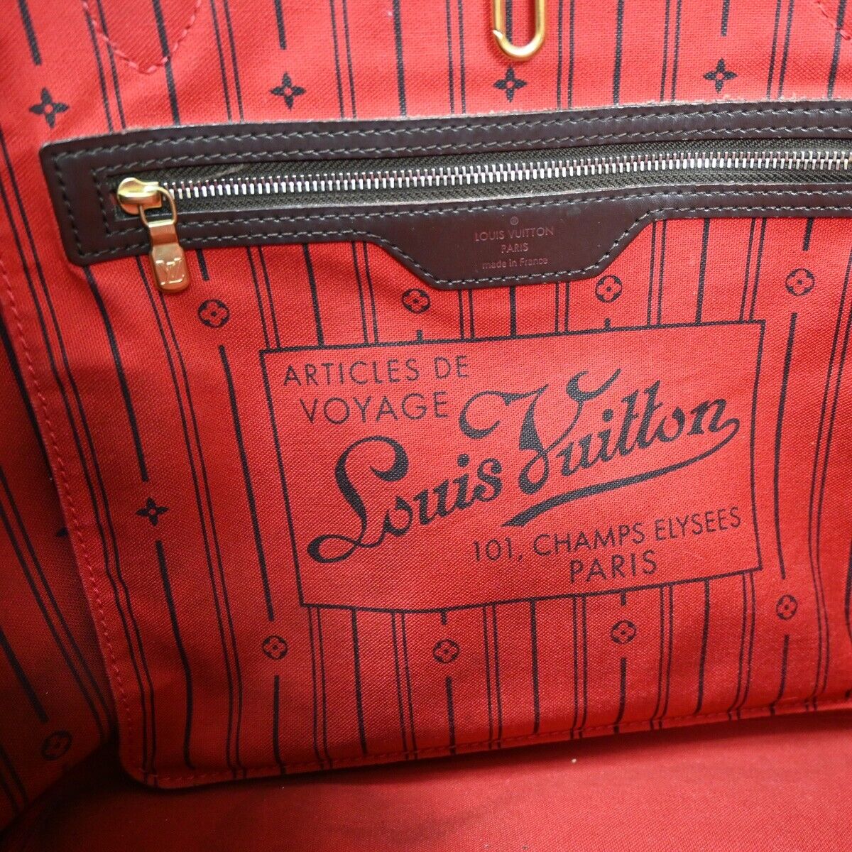 LOUIS VUITTON Neverfull MM Shoulder Bag Damier Ebene Leather BN N51105 70EA668