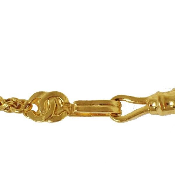 CHANEL CC Logo Chain Long Pendant Necklace 95A Gold Accessory Vinatge 636RJ024