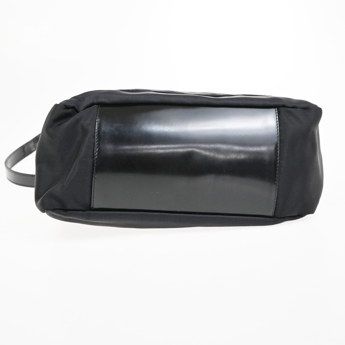GUCCI Logo Bamboo 2Way Shoulder Hand Bag Nylon Leather Black SHW Italy 64ZA309