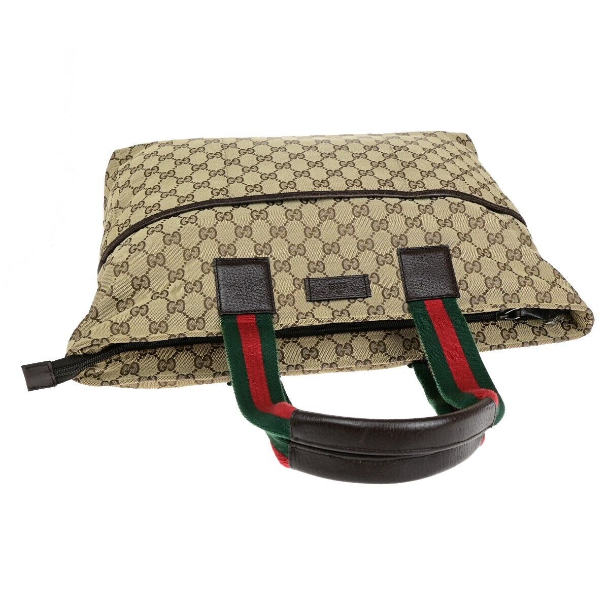 GUCCI Sherry GG Pattern Mothers Shoulder Tote Bag Canvas Leather Brown 85EB834