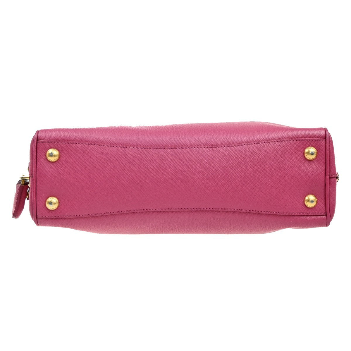PRADA MILANO Logo 2Way Shoulder Hand Bag Saffiano Leather Pink Orange75KB303