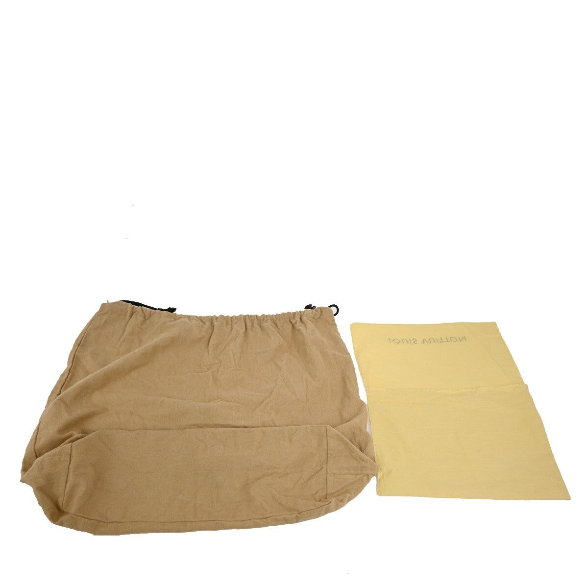 LOUIS VUITTON Logo 10 Set Dust Bag Drawstring Canvas Cotton Beige Brown 09EE167