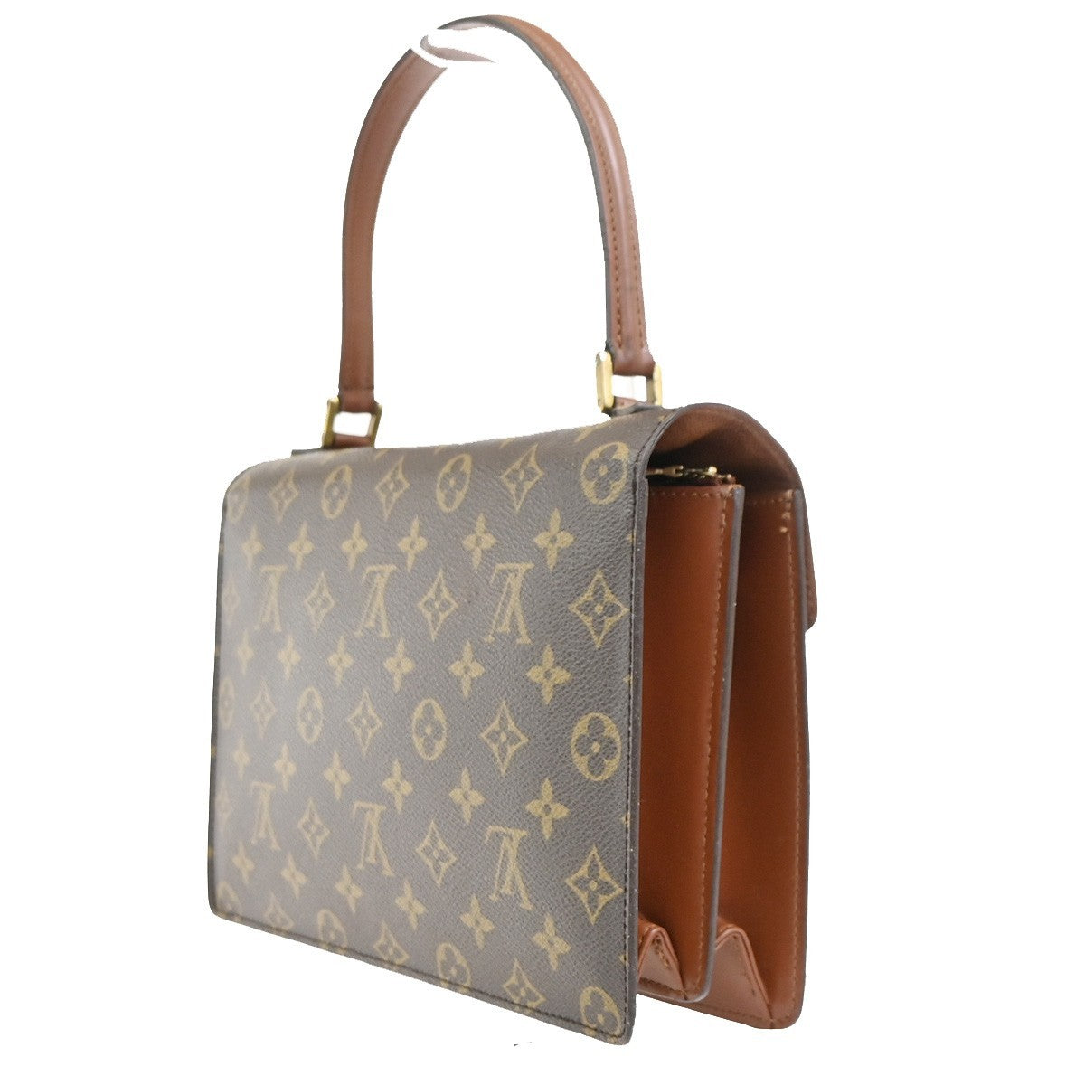 LOUIS VUITTON Concorde Hand Bag Monogram Leather Brown France M51190 89MA598