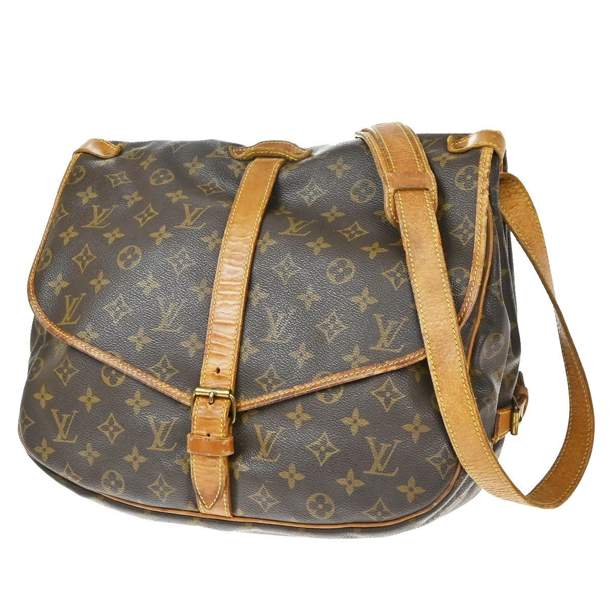 LOUIS VUITTON Saumur 35 Shoulder Bag Monogram Leather BN France M42254 67MA656
