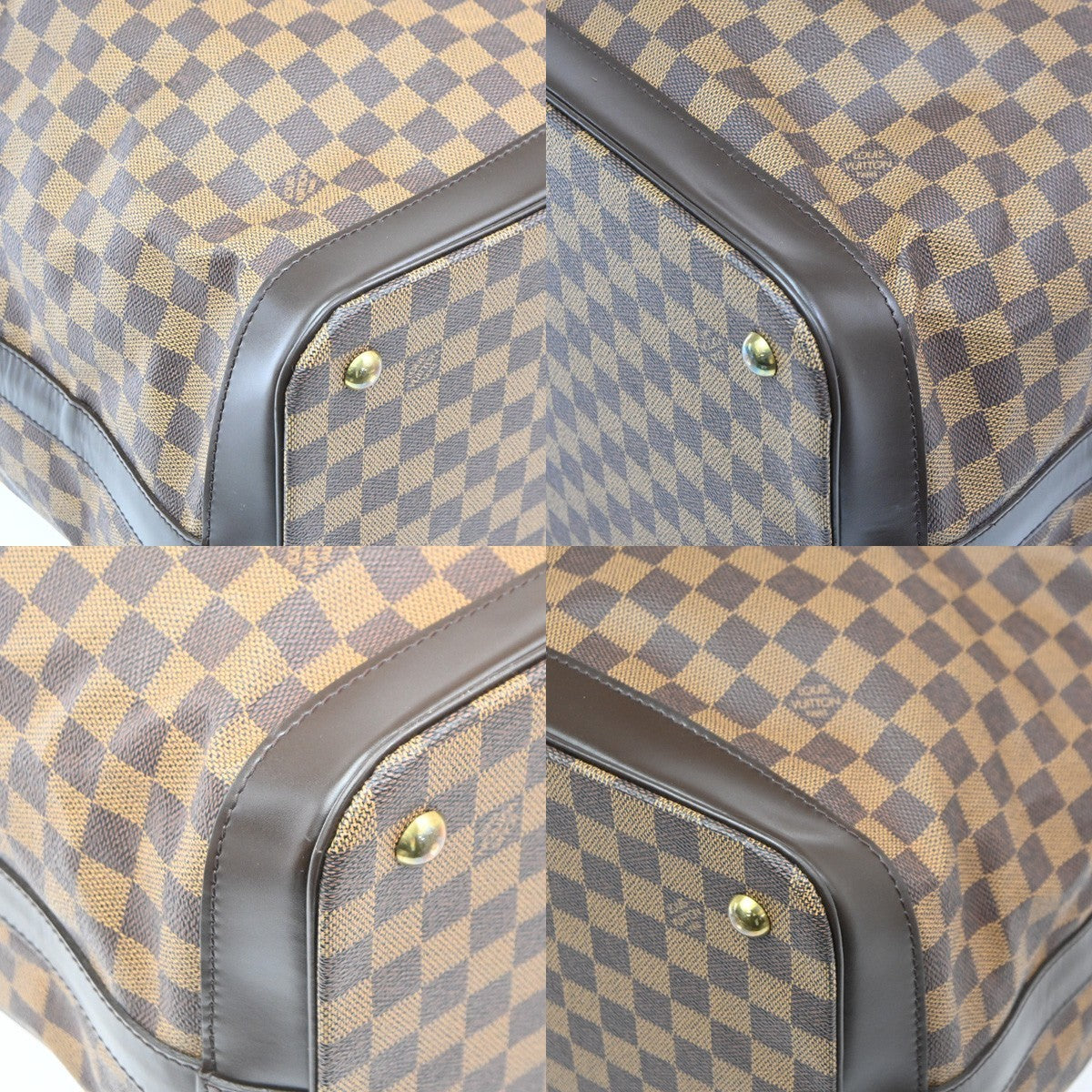 LOUIS VUITTON Grimaud Travel Hand Bag Damier Ebene Leather Brown N41160 25PA018