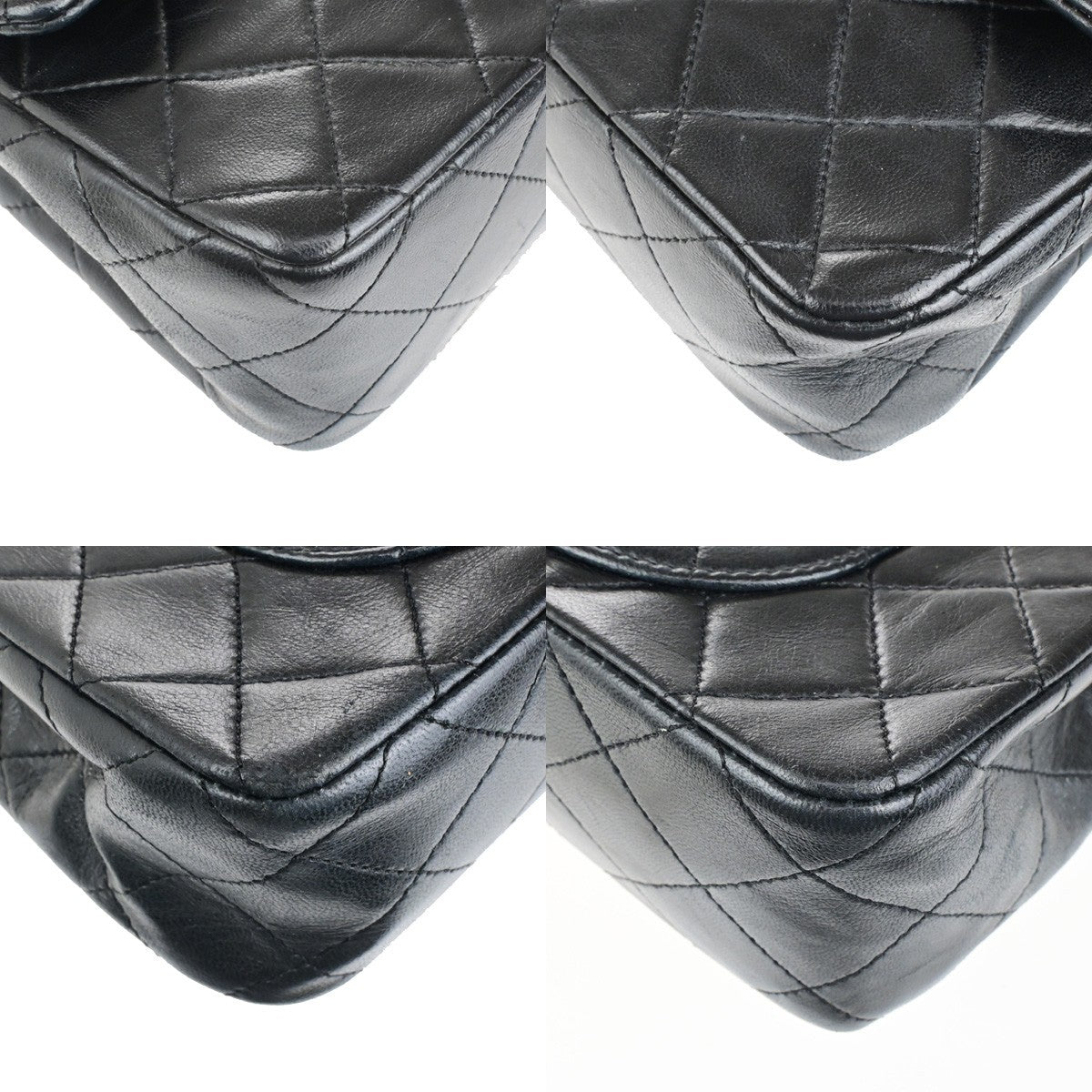 CHANEL CC Matelasse 23 Double Flap Chain Shoulder Bag Leather Black GHW 396RK815