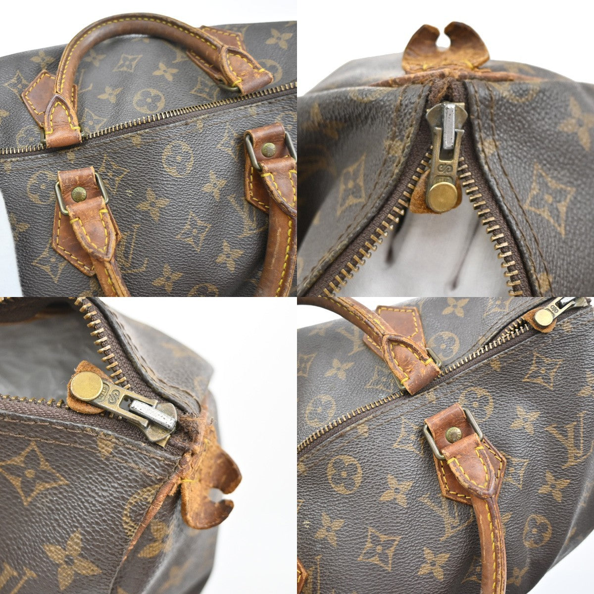 LOUIS VUITTON Speedy 30 Travel Hand Bag Monogram Leather Brown M41526  30SA086