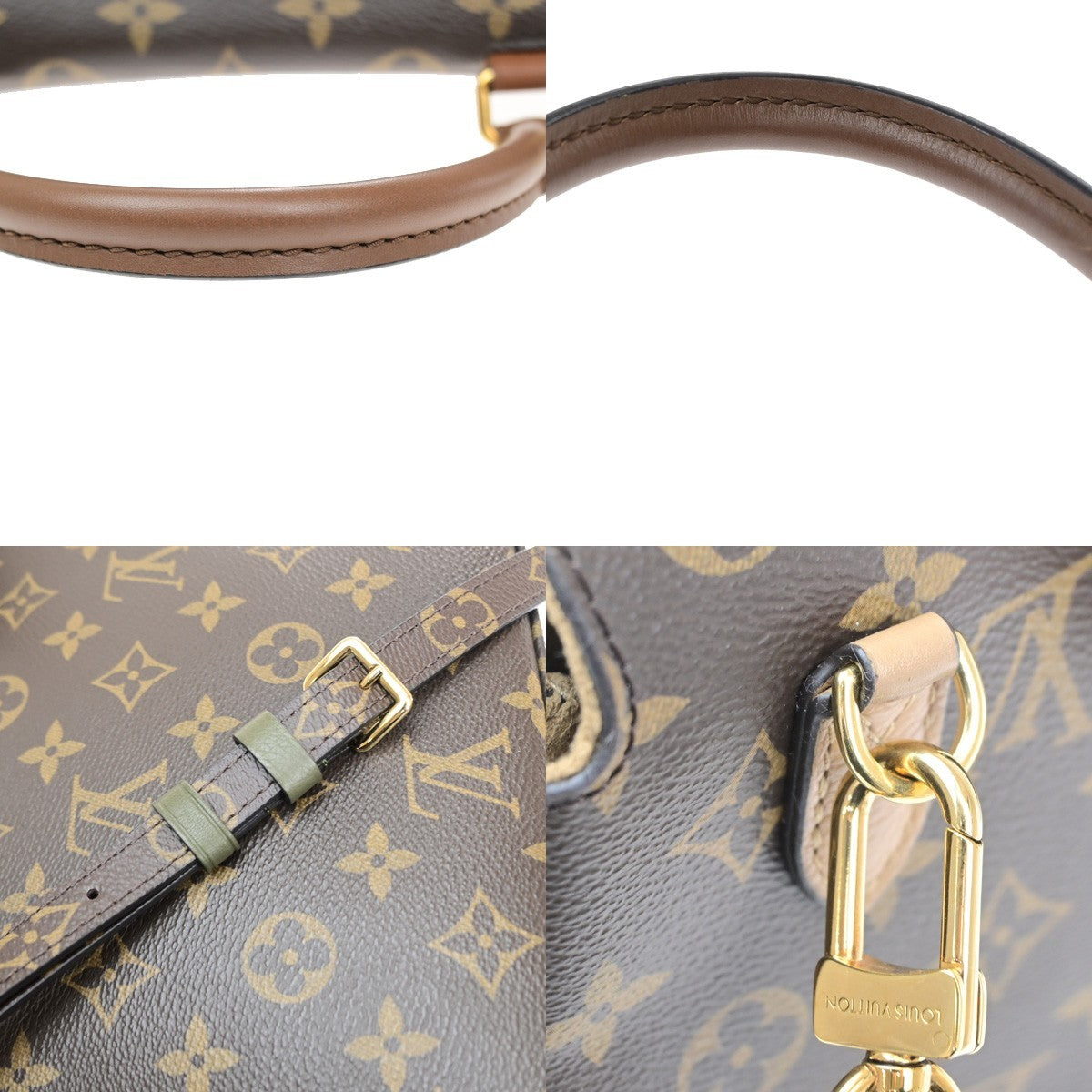 LOUIS VUITTON Logo Marignan Shoulder Bag Monogram Leather Brown M44259 600RQ083