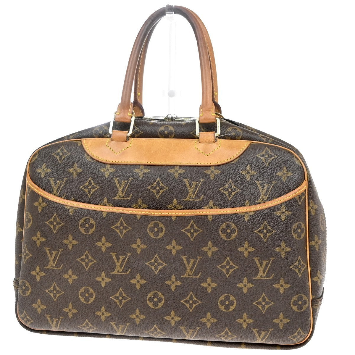 LOUIS VUITTON LV Logo Deauville Hand Bag Monogram Leather Brown M47270 86EG160