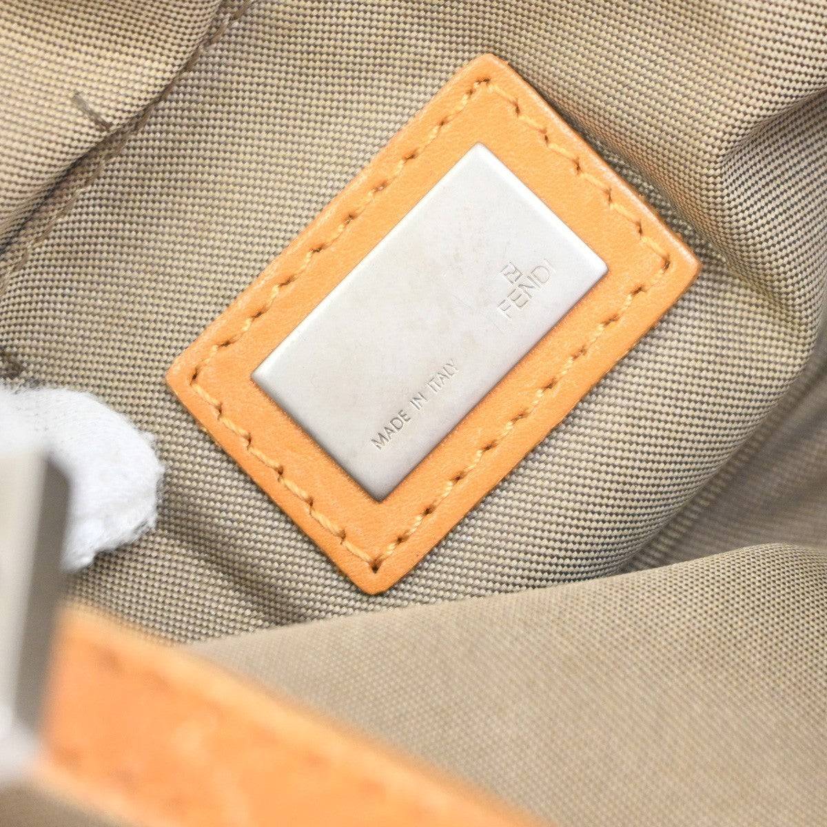 FENDI Zucchino Mini Crossbody Shoulder Bag Canvas Leather Orange Italy 62YH981