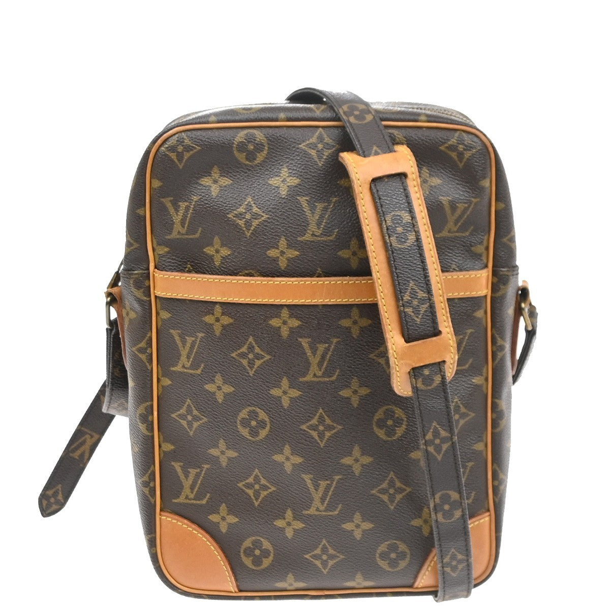 LOUIS VUITTON Logo Danube MM Shoulder Bag Monogram Leather Brown M45264 86SA147