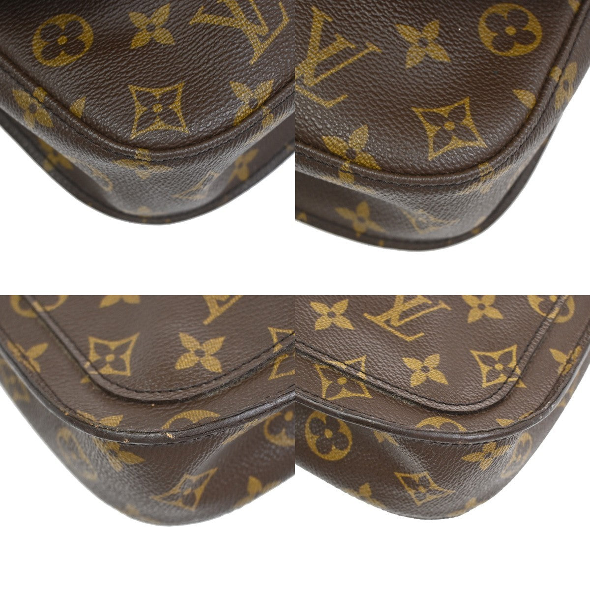 LOUIS VUITTON Saint Cloud MM Shoulder Bag Monogram Leather Brown M51243 82KC898