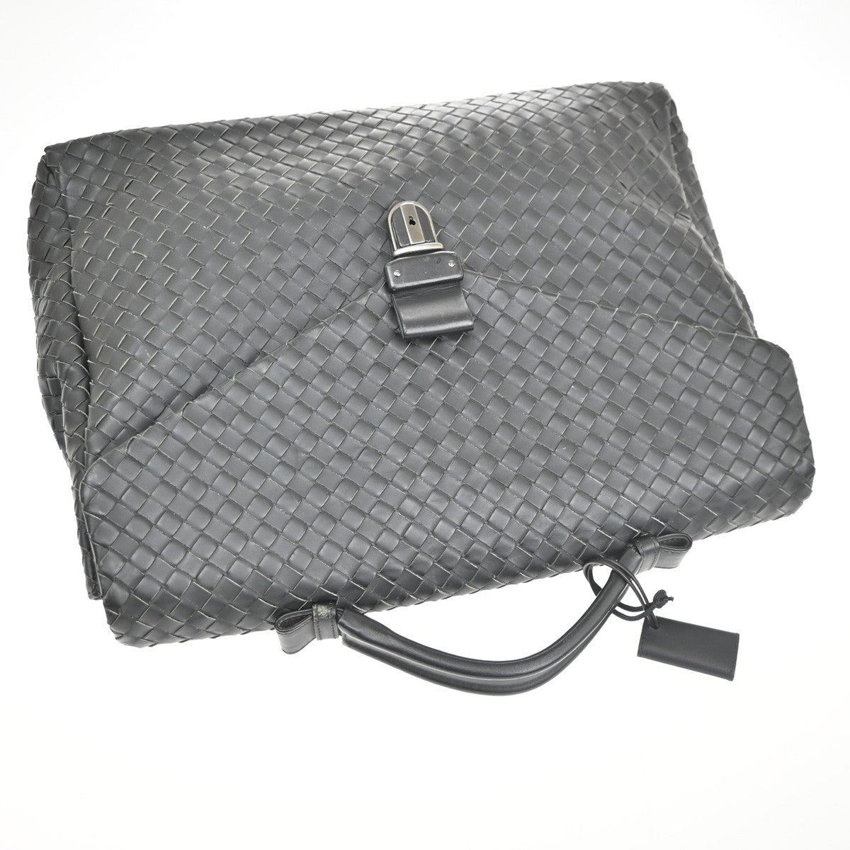 BOTTEGA VENETA Logo Intrecciato Briefcase Hand Bag Leather Red Italy SHW 79TA708
